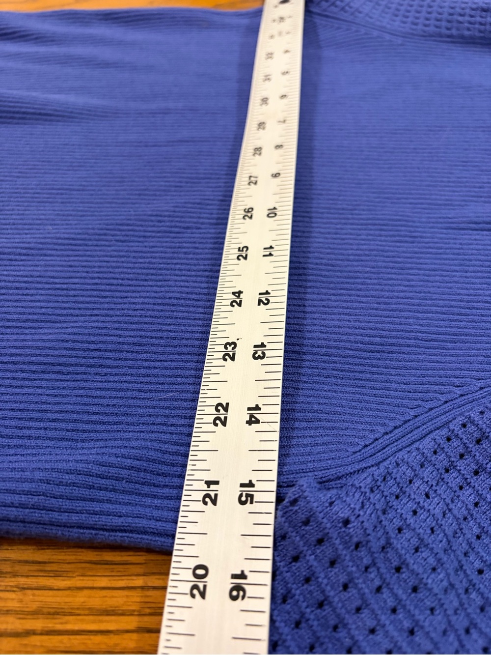 Nine West Royal Blue Ribbed Puff Sleeve Tee - Picture 5 of 6